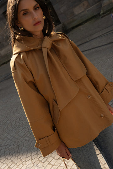 Giorgina short bronze trench coat