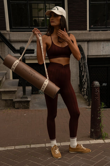 Tempo brown braided leggings