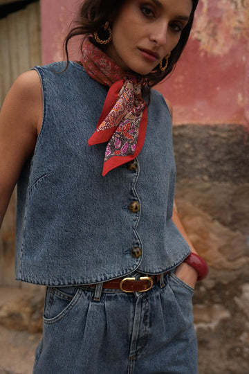 Kimmyou New Stone Denim Vest