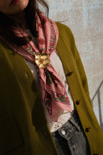 Gold Flower Brooch