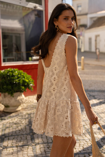 Natalya Ecru Guipure Dress
