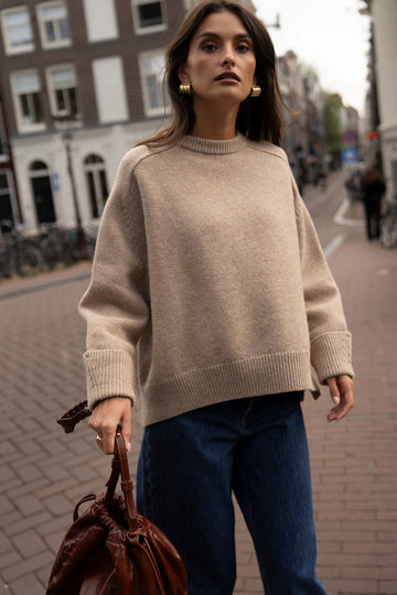 Abane heather beige knit sweater
