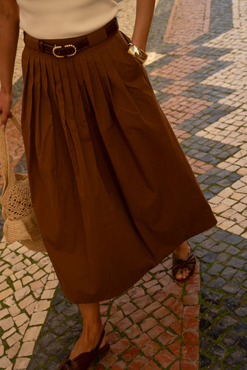 Long Steph mocha skirt