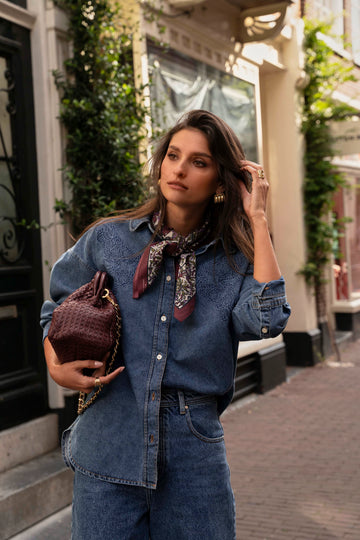 Aldinette stone embroidered shirt