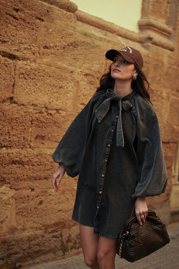 Amarea Bella Black Denim Dress