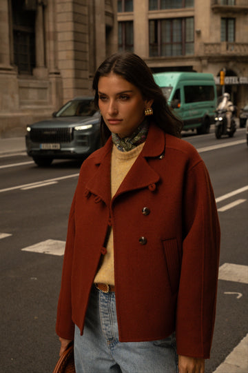 Liam coat, mahogany color