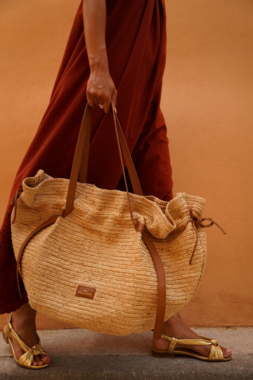 Cesta maxi de rafia Tova