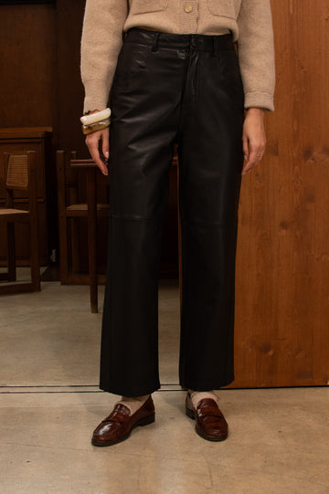 Alexa Black Leather Pants