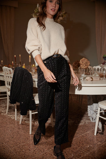 Pantalon Jago velours brodé