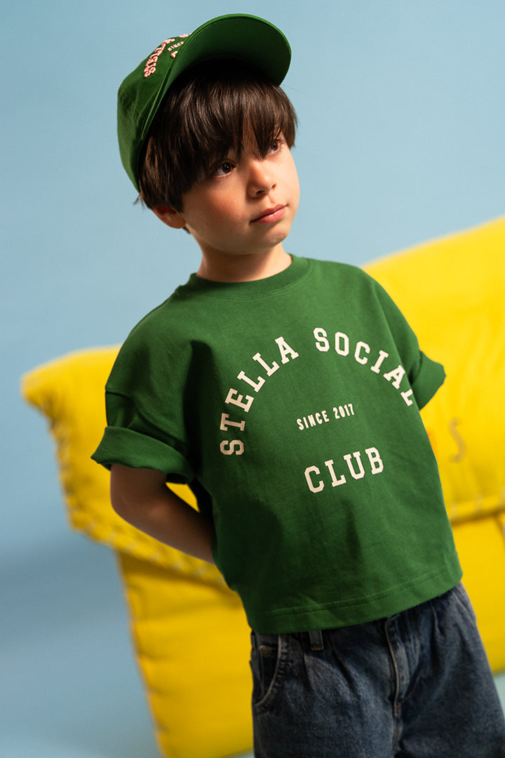 T-shirt enfant Felipe vert-écru