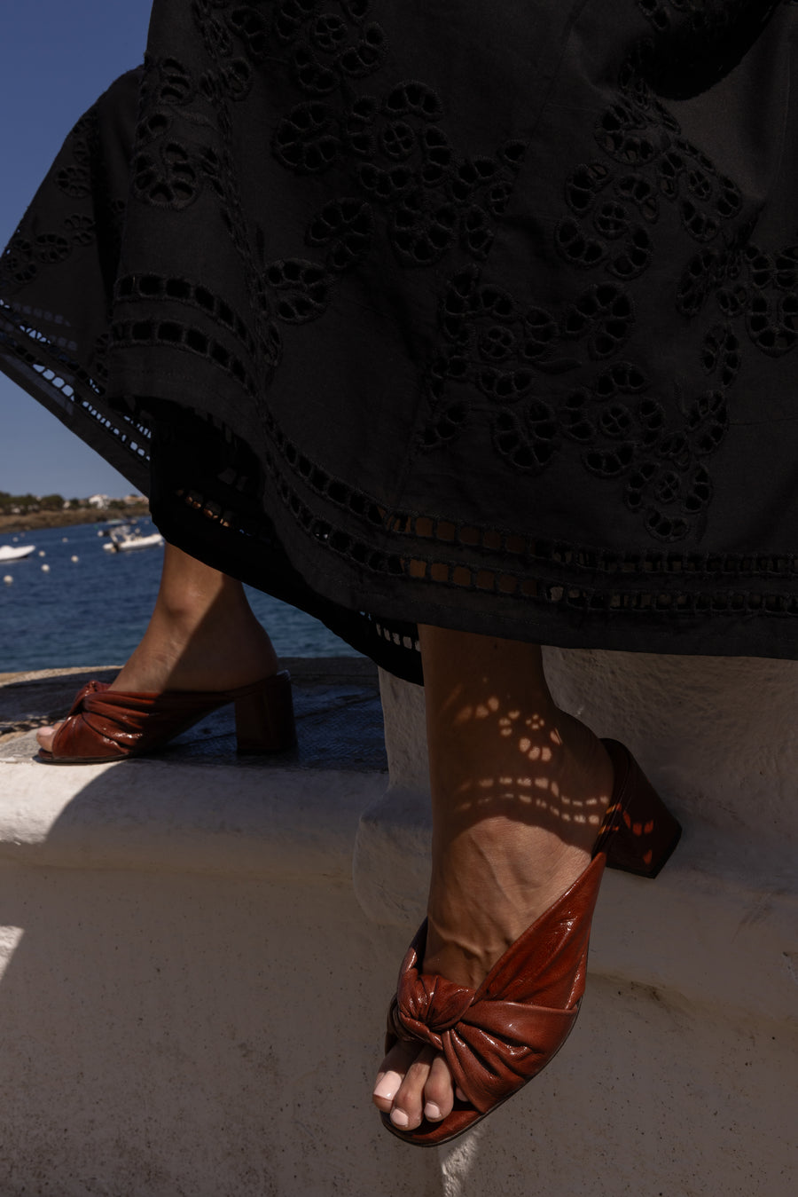 Lea Cognac Heeled Mules