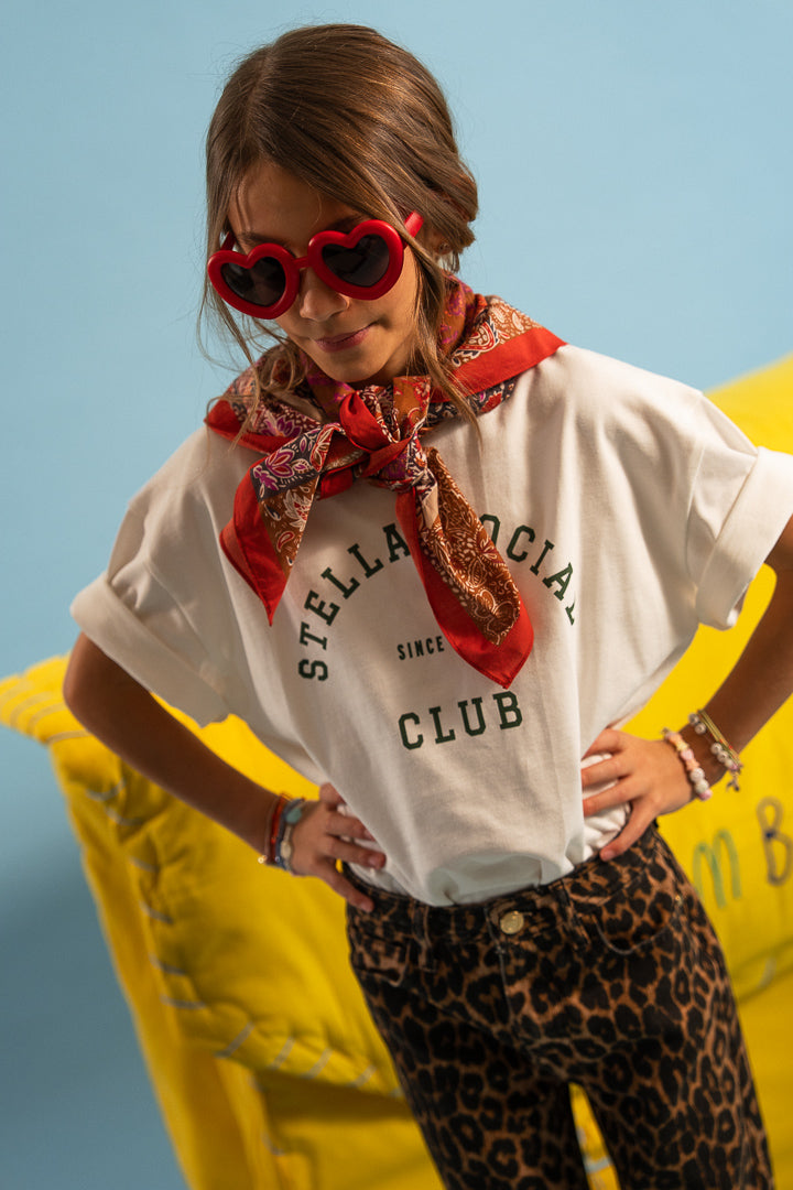 T-shirt enfant Felipe écru-vert