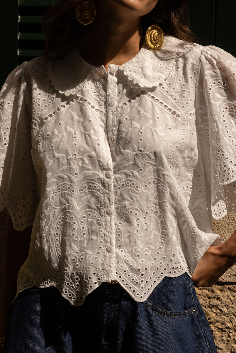 Dorine Halo Embroidered Blouse