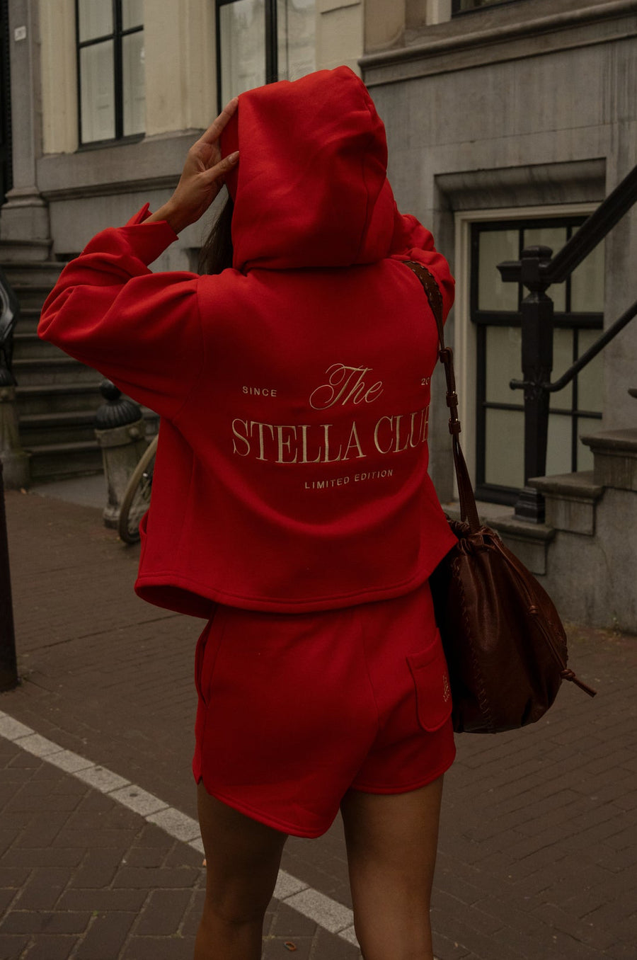 Sweat à capuche Calma rouge