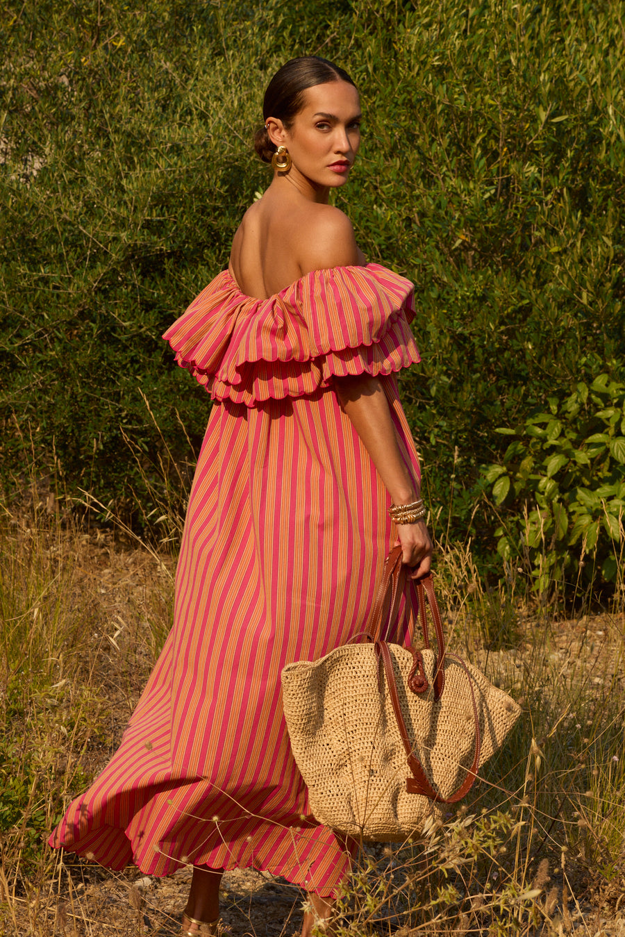 Francesca striped raspberry dress