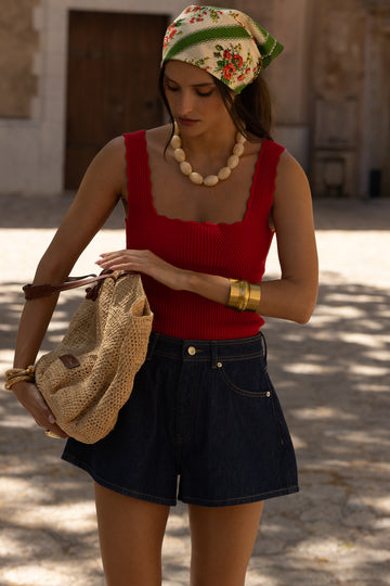 Top Knit Hiro red