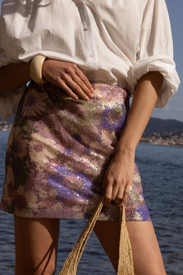 Jupe Lorie Sequins Violette