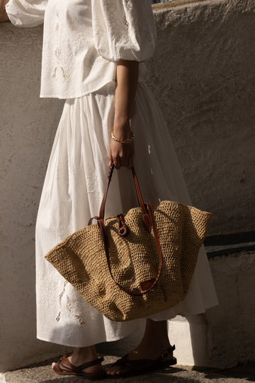 Embroidered Alba ecru skirt