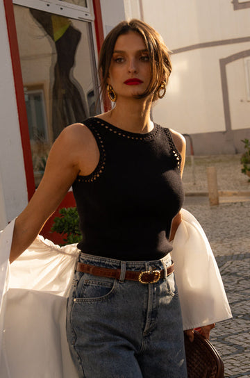 Top Maille Arlot noir