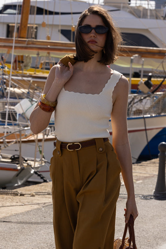 Ecru Hiro Knit Top