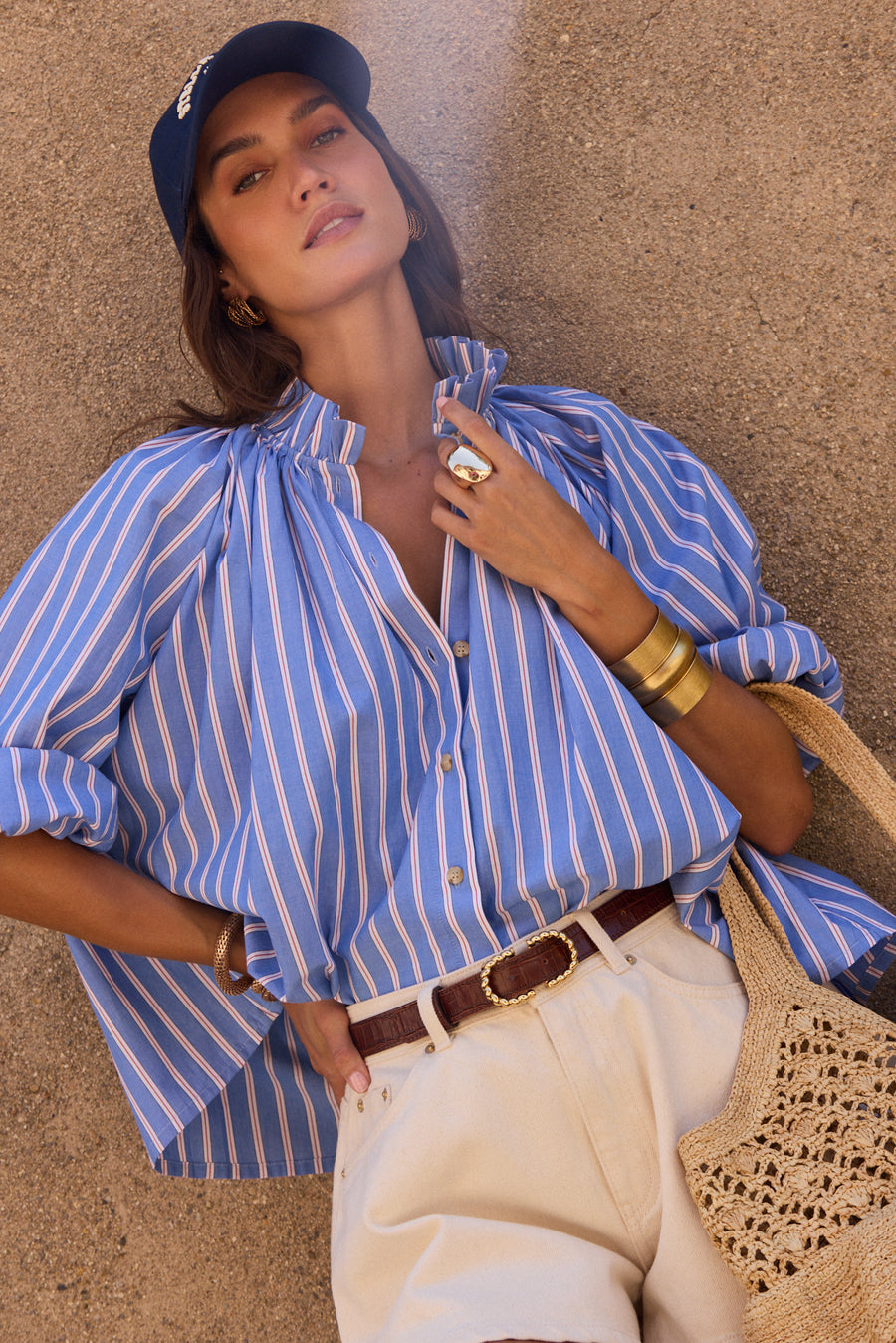 Divya Sailor Striped Blouse