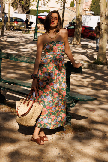 Almudena Strapless Dress Spring Green