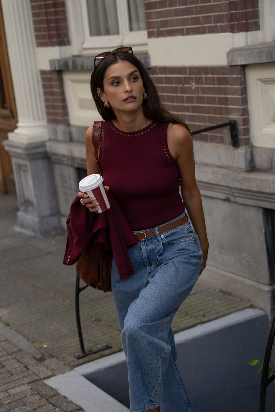 Arlot burgundy knitted top
