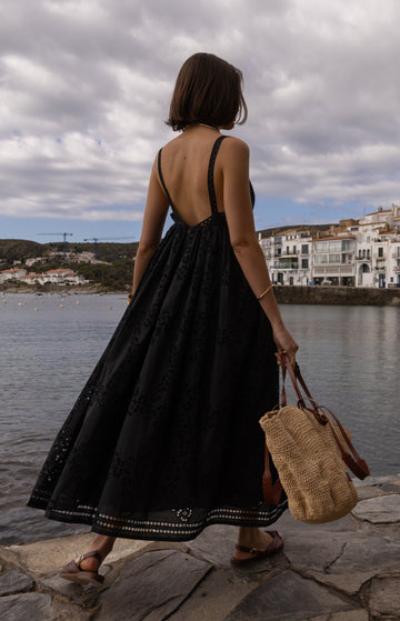 Beyali Black Embroidered Dress