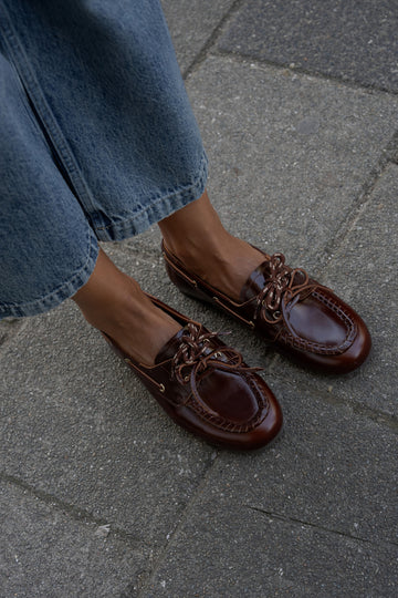 Rafael cognac boat moccasins