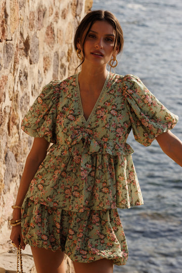 Blusa Vally Flores Salvia