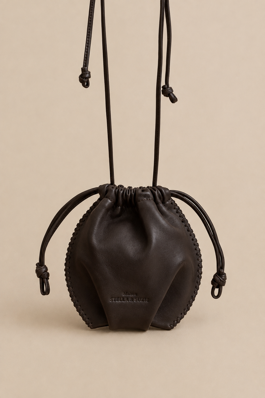Betyna brown drawstring bag
