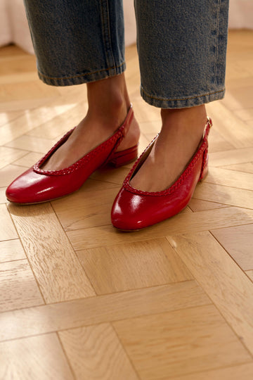 Slingback Célie rouge vernis