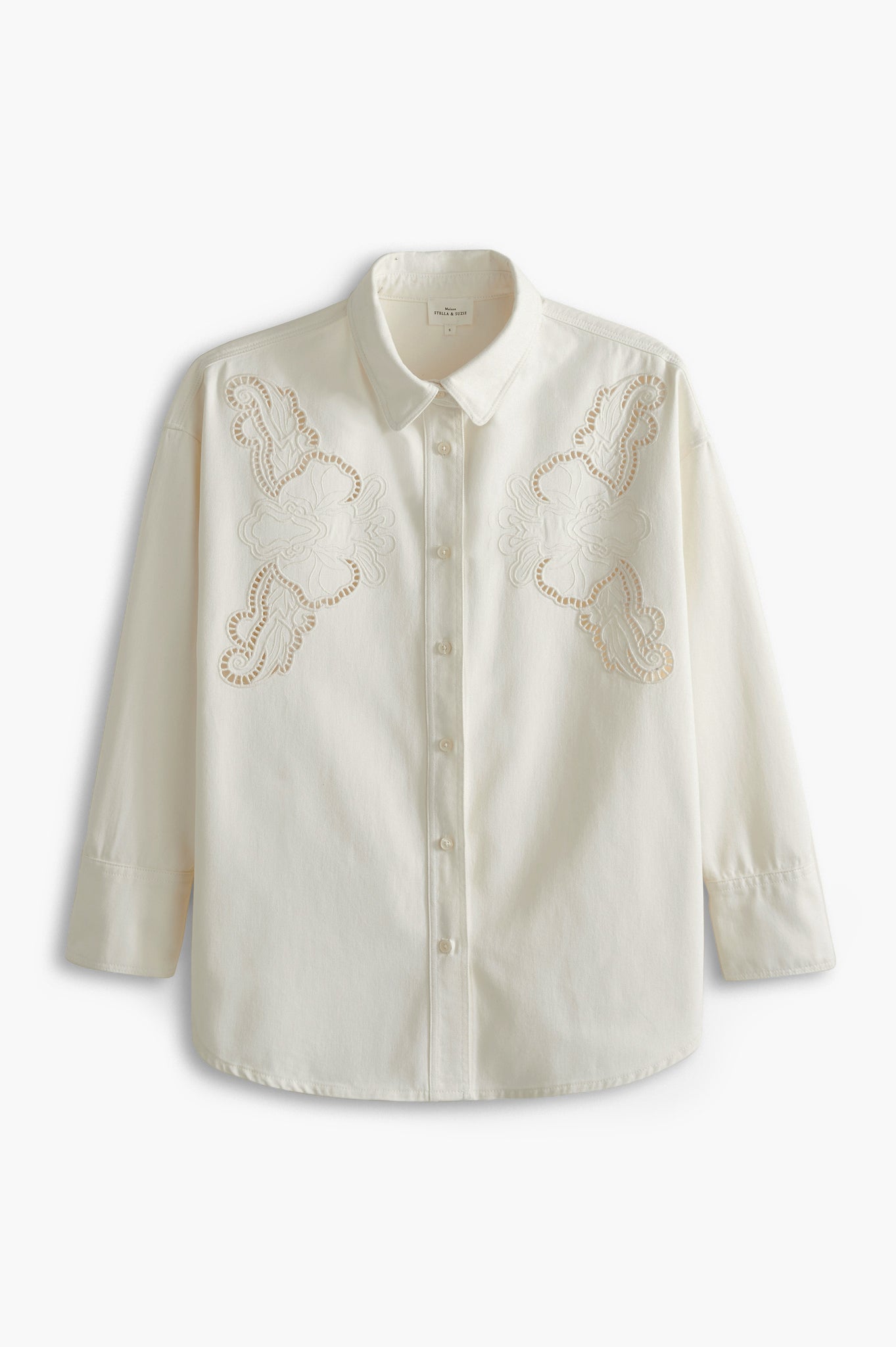 Aldinette embroidered ivory shirt – Maison Stella & Suzie