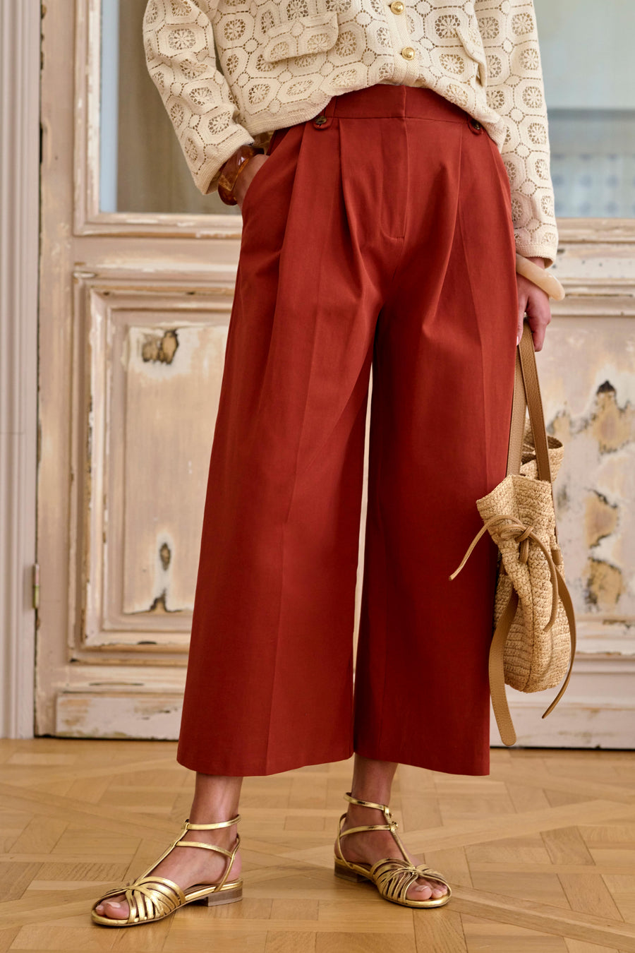 Pantalon Delphes terracotta