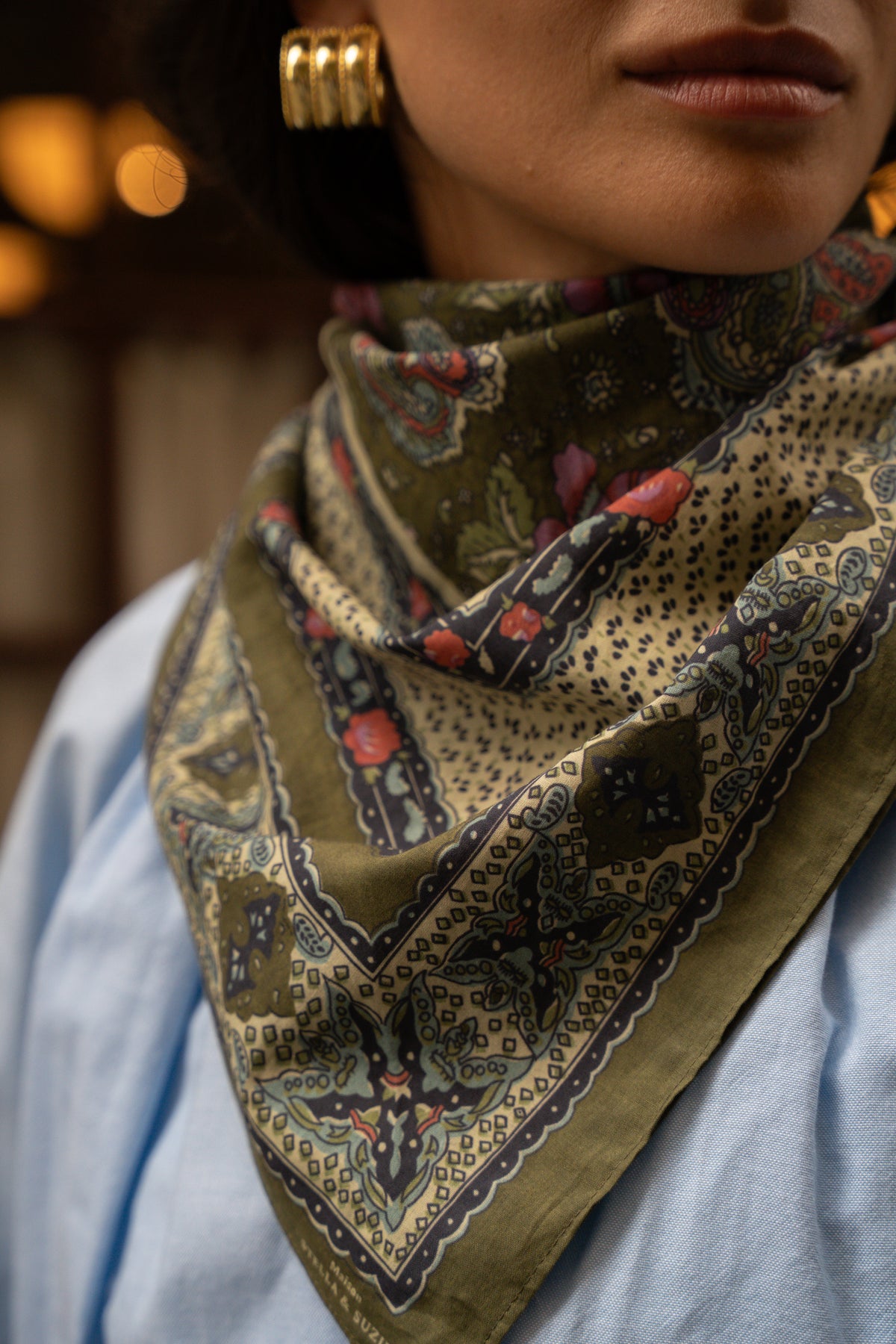 Foulard Carré DIDDL En Soie 100% - Vintage, Dimensions 48x50 Cm - Couleur Jaune