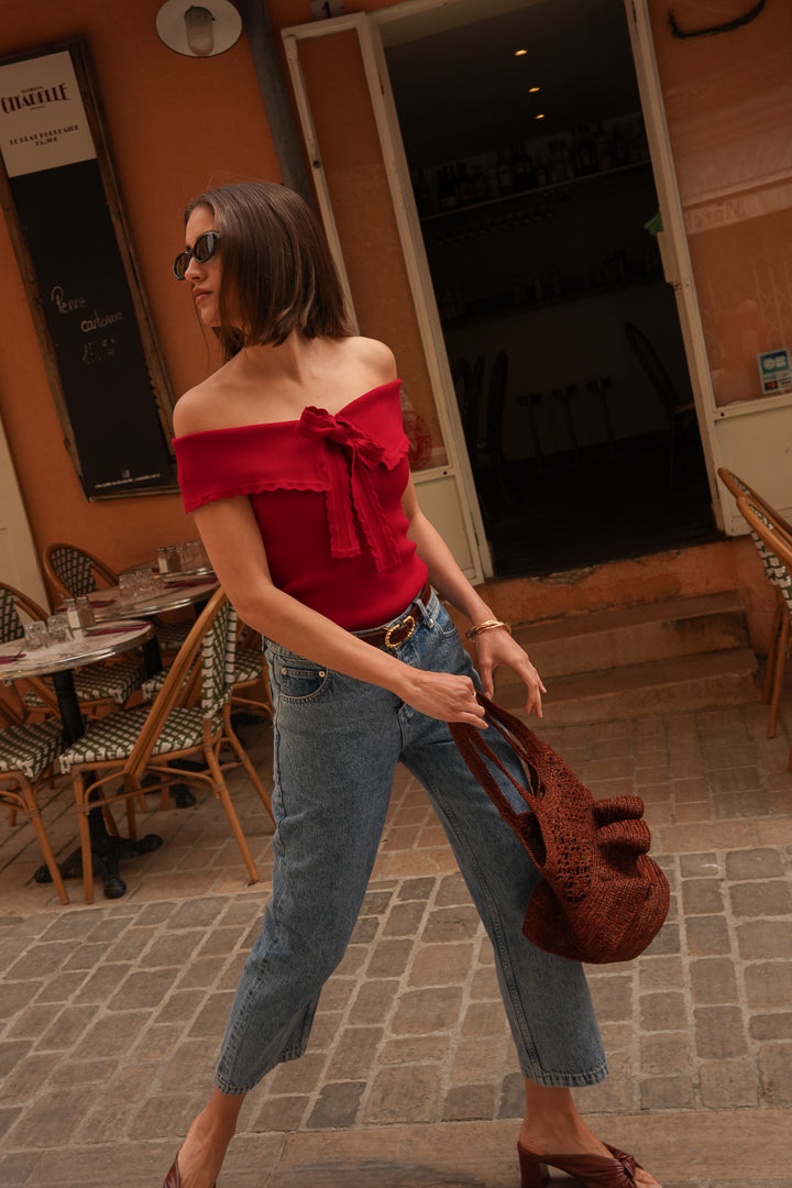 Hilly Red Knit Top – Maison Stella & Suzie