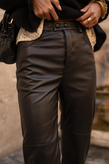 Black Leather Roger Trousers