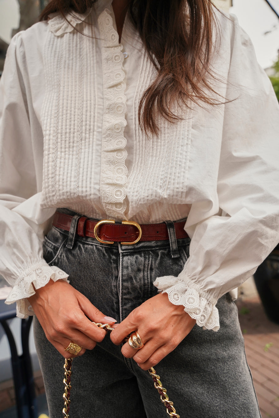 Hena burgundy belt