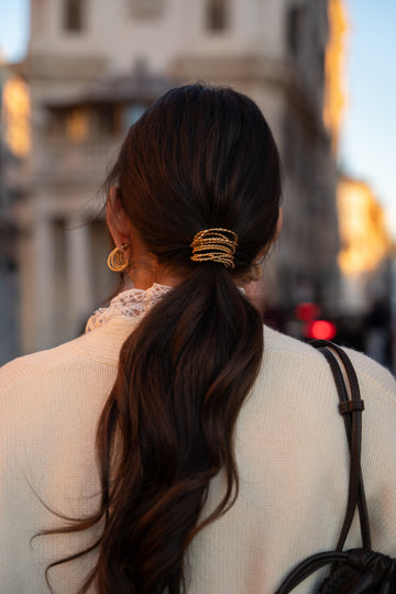 Maena gold jeweled scrunchie