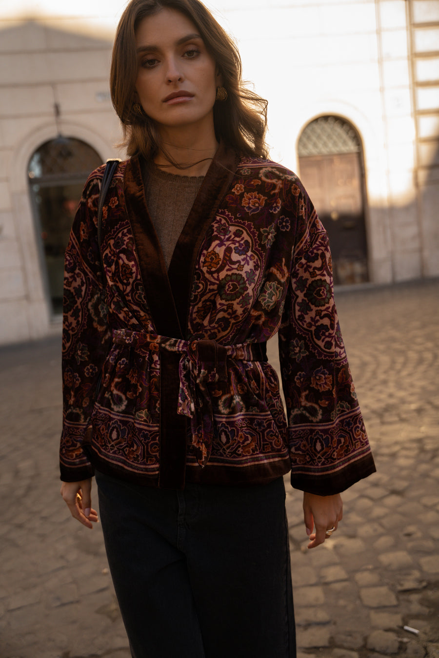 Ludmila Renso velvet Kimono jacket