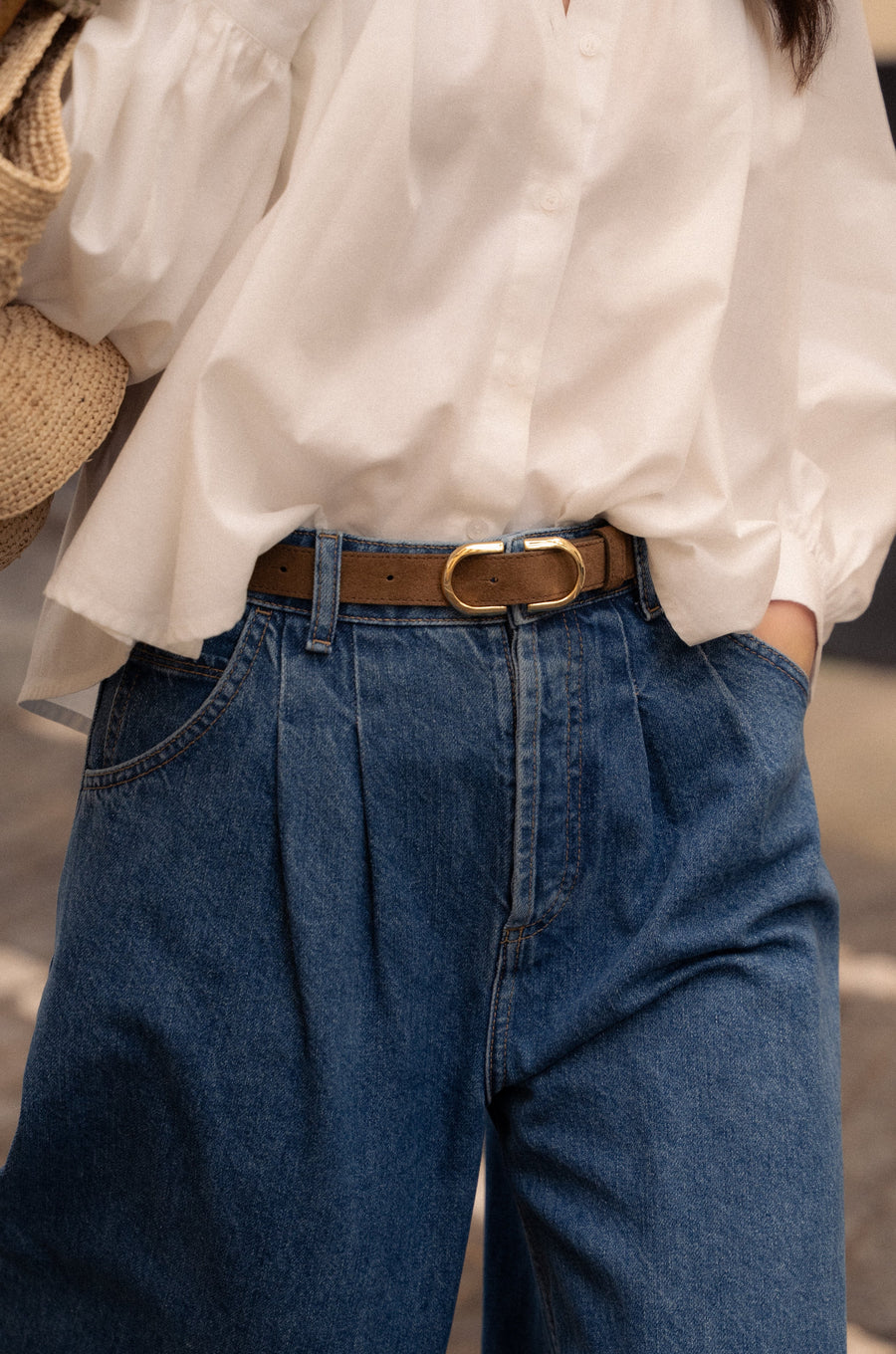 Hena Tobacco Suede Belt
