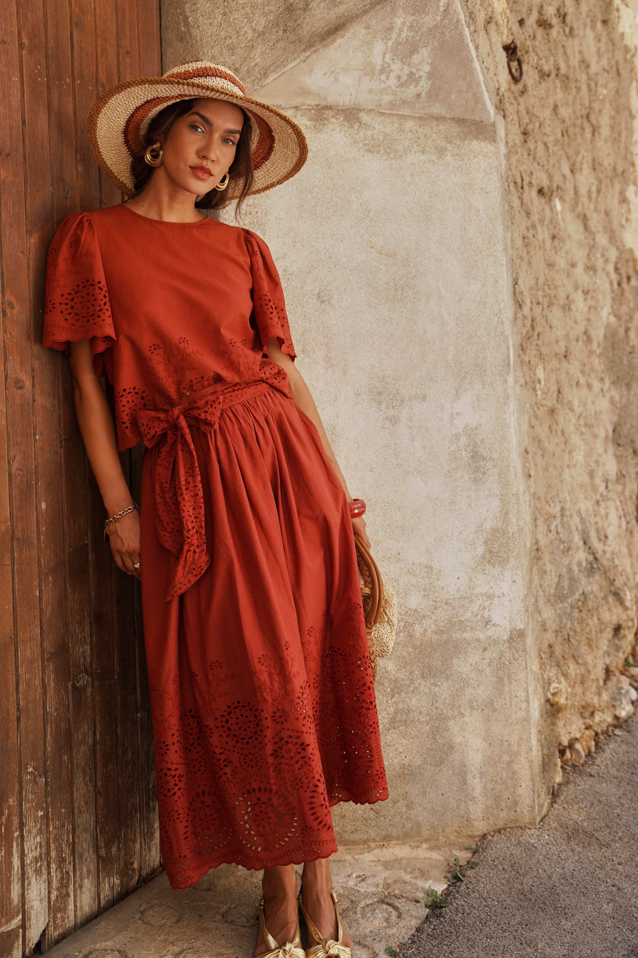 Falda roja toscana de Bradshow