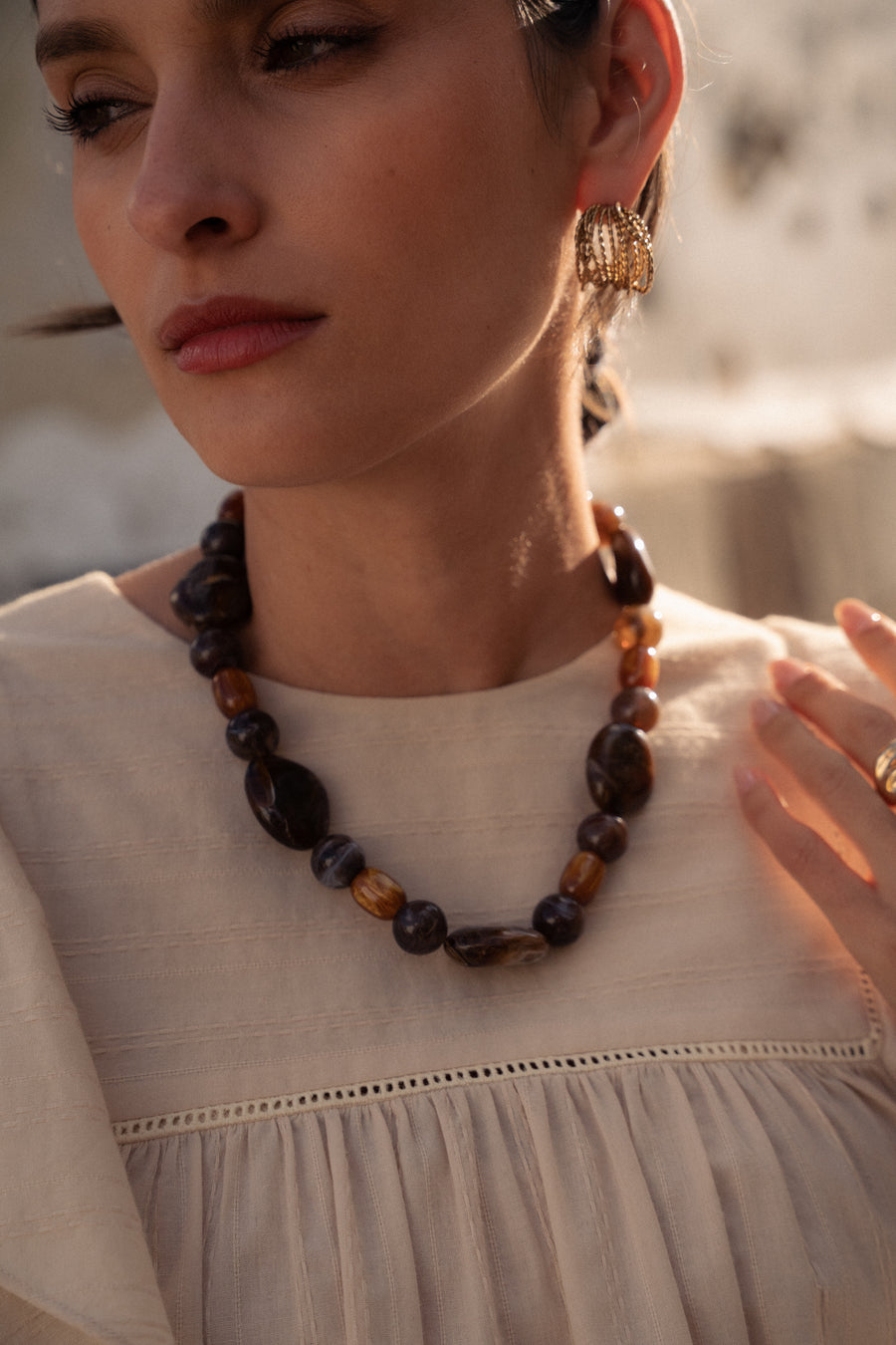 Olpha mixed amber necklace