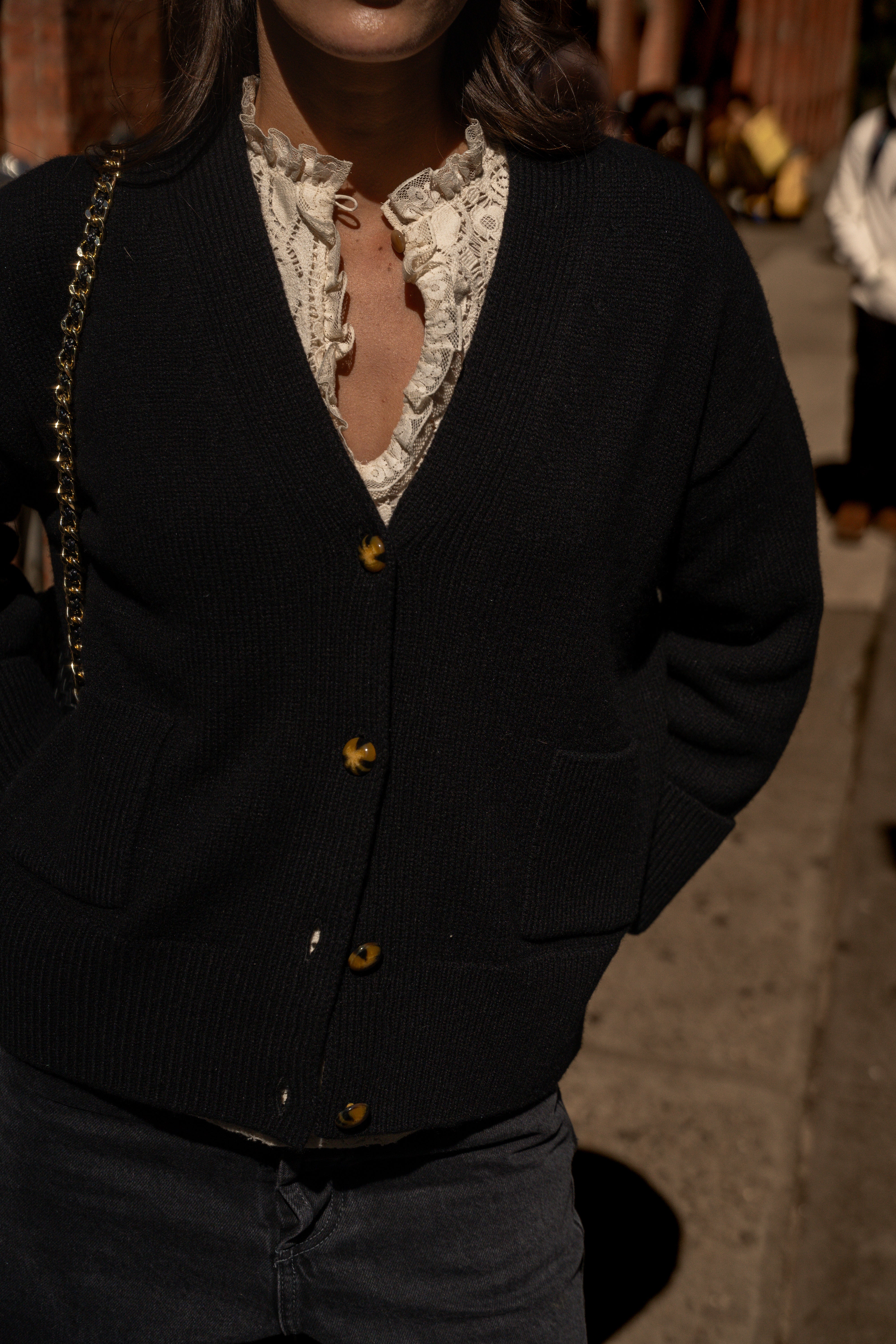 Luis black cardigan – Maison Stella & Suzie