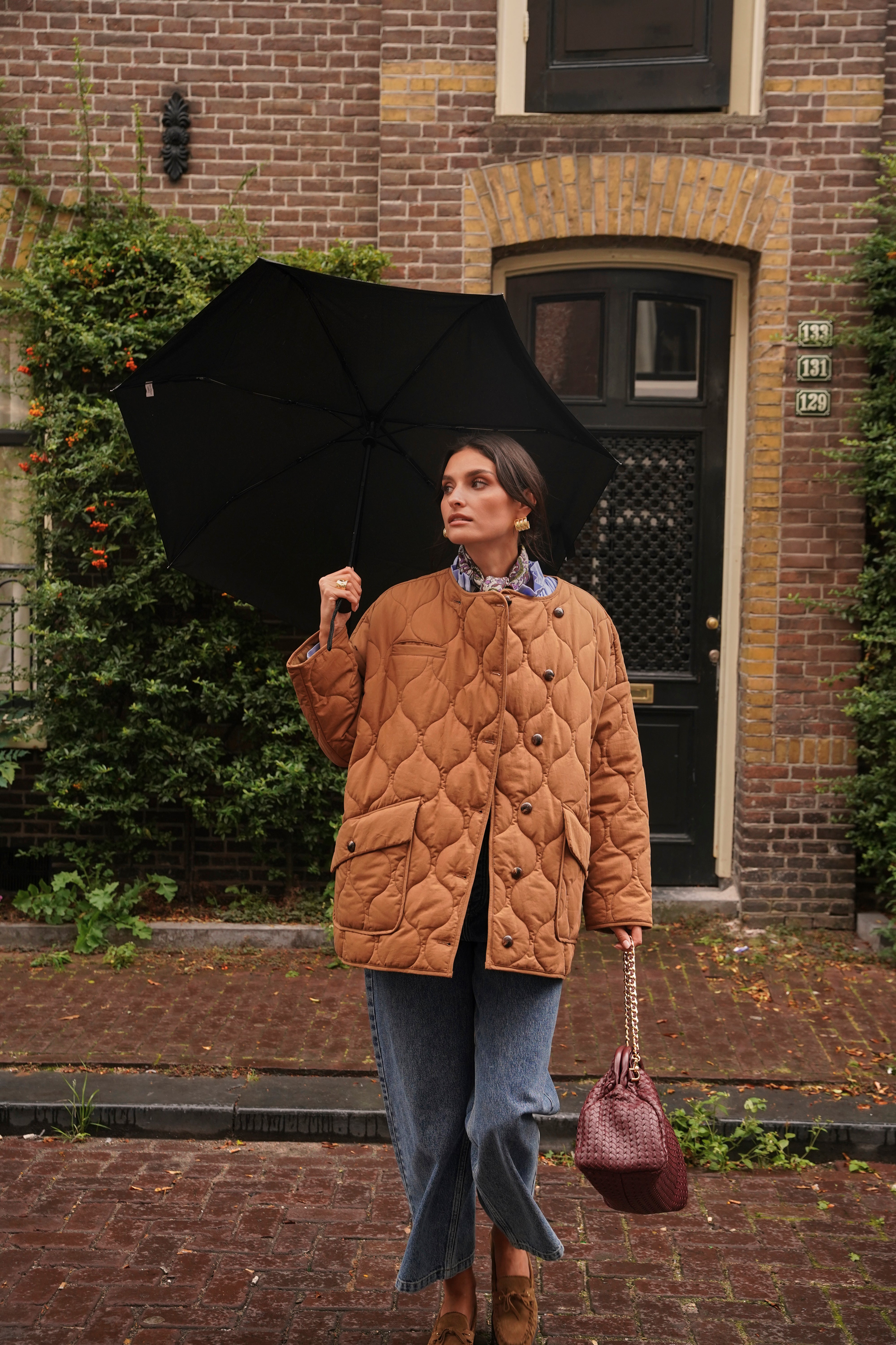Annelie quilted jacket, brown – Maison Stella & Suzie