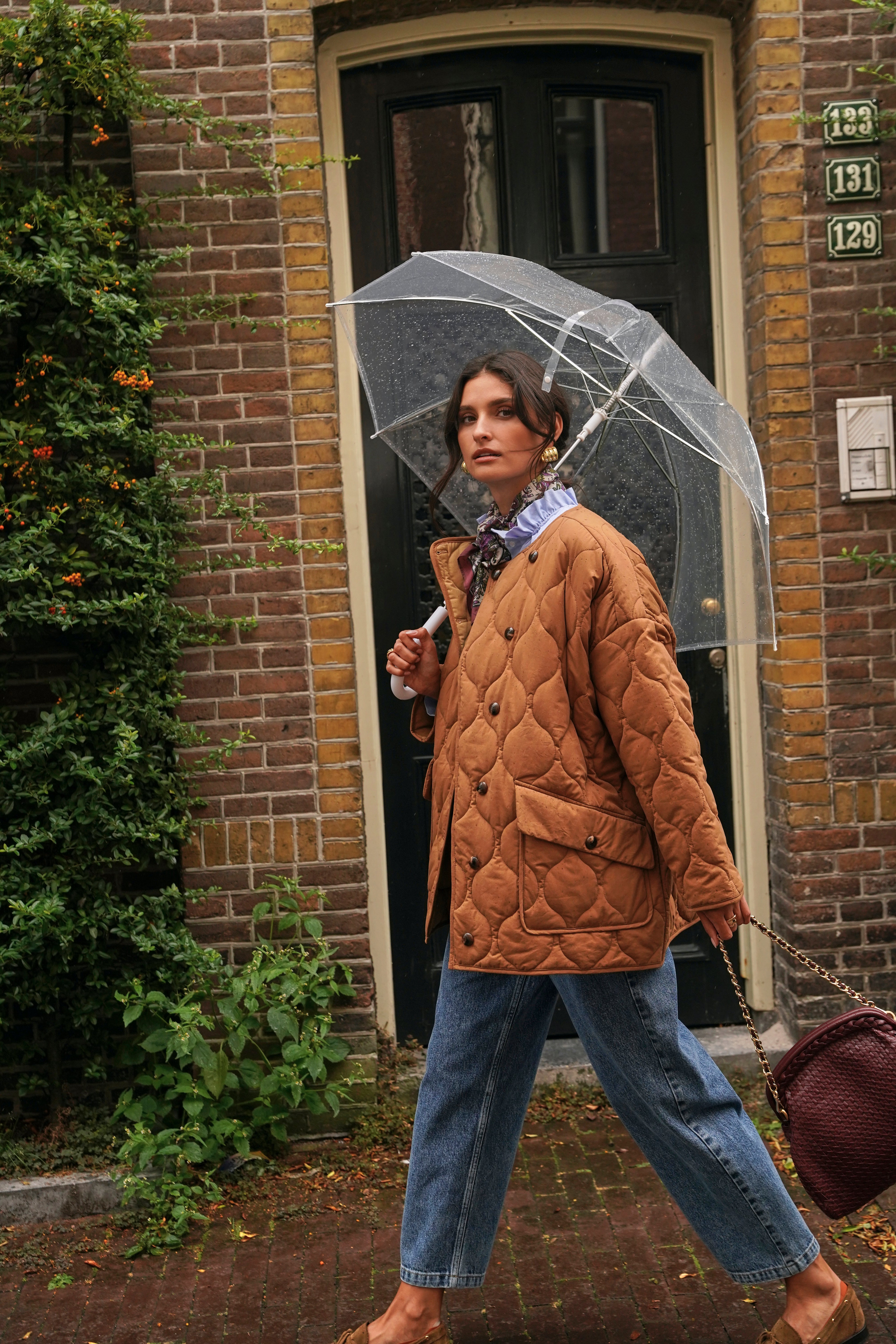 Annelie quilted jacket, brown – Maison Stella & Suzie