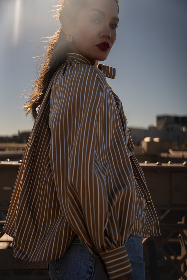 Chemisier Dayana camel rayé
