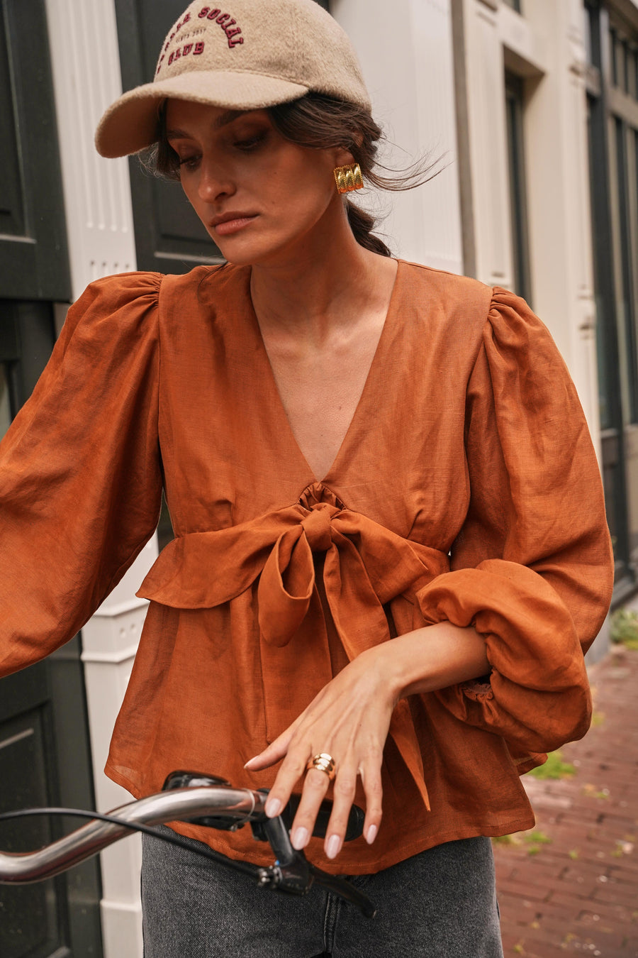 Aliona caramel blouse