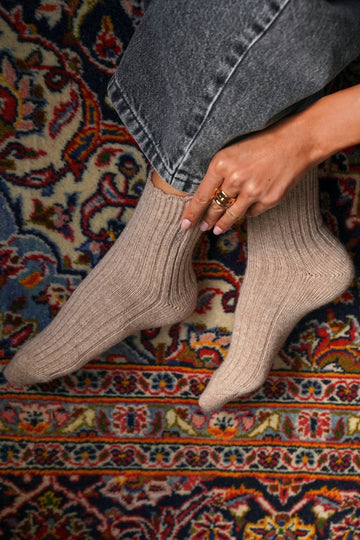 Chaussettes Socky beige chiné