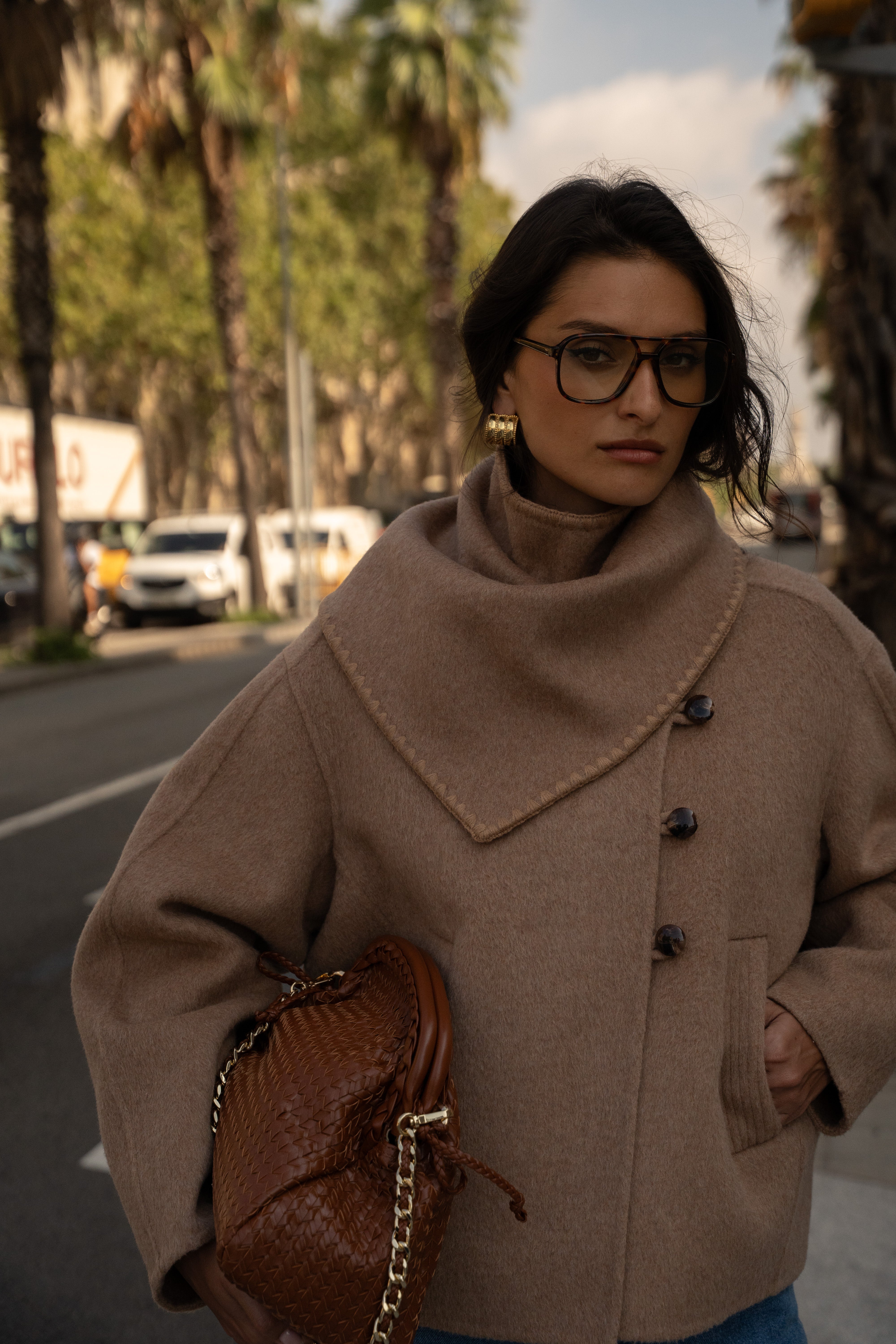 Liam coat in mottled beige – Maison Stella & Suzie